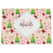 Grand Sac Cadeau Joli Noël Père Noël (Devant)