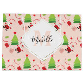 Grand Sac Cadeau Joli Noël Père Noël (Dos)