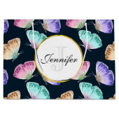 Grand Sac Cadeau Joli Pastel Motif d'aquarelle papillon (Devant)