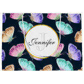 Grand Sac Cadeau Joli Pastel Motif d'aquarelle papillon (Dos)