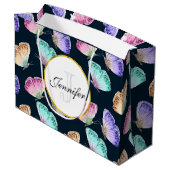 Grand Sac Cadeau Joli Pastel Motif d'aquarelle papillon (Dos Angle)