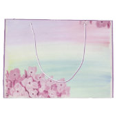 Grand Sac Cadeau Joli Pastel Rose Hydrangea Aquarelle (Dos)
