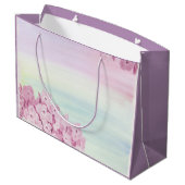Grand Sac Cadeau Joli Pastel Rose Hydrangea Aquarelle (Dos Angle)