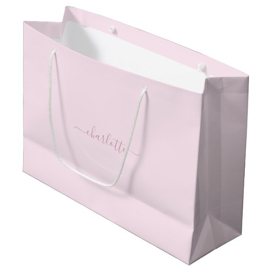 Grand Sac Cadeau Joli rose et blanc doux (Devant Angle)