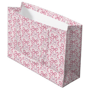 Grand Sac Cadeau Joli Ruban Rose Esthétique Féminin