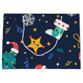 Grand Sac Cadeau Joli sapin de Noël (Devant)