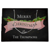 Grand Sac Cadeau Joli | Tableau | Joyeux Noël | (Devant)