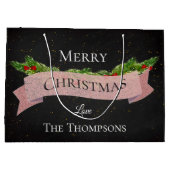 Grand Sac Cadeau Joli | Tableau noir | Joyeux Noël | (Dos)