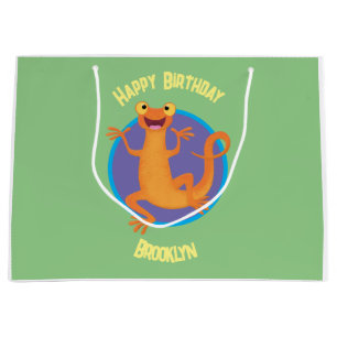 Grand Sac Cadeau Joli triton orangé joyeux