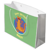 Grand Sac Cadeau Joli triton orangé joyeux (Dos Angle)