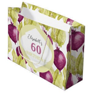 Grand Sac Cadeau Joli violet vertBeets Aquarelle Art