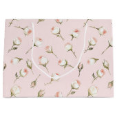 Grand Sac Cadeau Jolie douche de mariée florale aux roses blanches  (Devant)