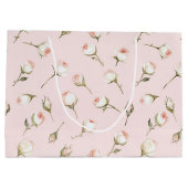 Grand Sac Cadeau Jolie douche de mariée florale aux roses blanches  (Dos)