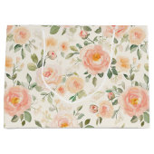 Grand Sac Cadeau Jolie fête de mariage Fleurs de Pêche (Devant)