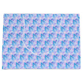 Grand Sac Cadeau Jolie Fleur violette Bleue (Devant)