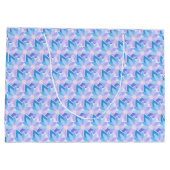 Grand Sac Cadeau Jolie Fleur violette Bleue (Dos)