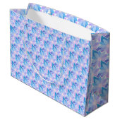 Grand Sac Cadeau Jolie Fleur violette Bleue (Dos Angle)