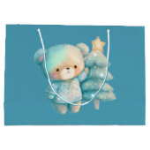 Grand Sac Cadeau Jolie Ours et Noël (Dos)