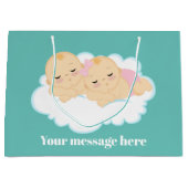 Grand Sac Cadeau Jolie petite fille garçon ajouter un message (Devant)