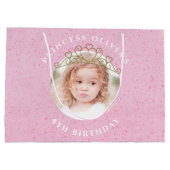 Grand Sac Cadeau Jolie Rose Anniversaire Princesse Tiara Simple (Dos)