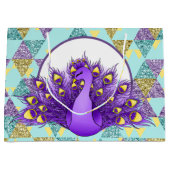 Grand Sac Cadeau Jolie soirée paon (Devant)