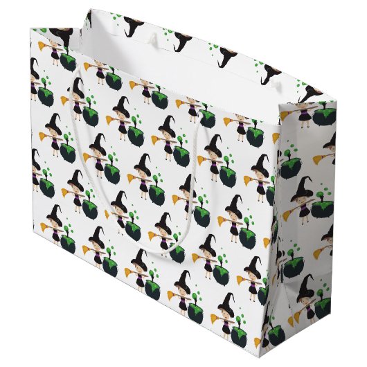 Grand Sac Cadeau Jolie sorcière d'Halloween (Dos Angle)