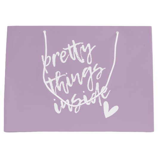 Grand Sac Cadeau Jolies choses à l'intérieur, Calligraphie moderne (Devant)