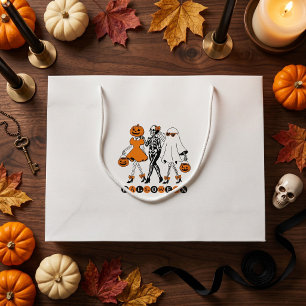 Grand Sac Cadeau Jolies Filles d'Halloween Squelette Fantôme Citrou