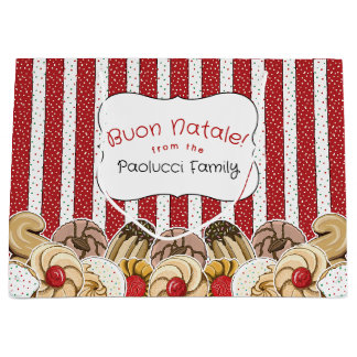 Grand Sac Cadeau Jolis biscuits italiens de fêtes