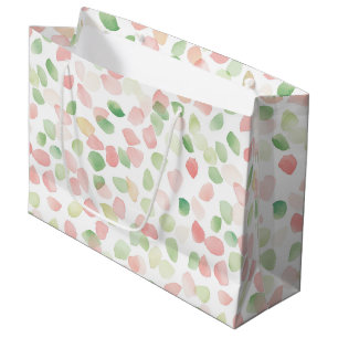 Grand Sac Cadeau Jolis Pétales De Fleur De Menthe Rose Clair Annive