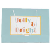 Grand Sac Cadeau Jolly et Bright Solide Bleu clair Noël (Dos)