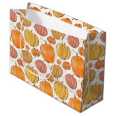 Grand Sac Cadeau Jote Fall citrouille saisonnier carrelé (Devant Angle)