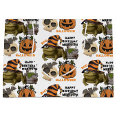 Grand Sac Cadeau Jote Halloween Anniversaire Ajouter Nom Fantômes C (Devant)