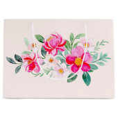 Grand Sac Cadeau Jouer Joli Bouquet de Fleur Rose (Devant)