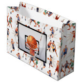 Grand Sac Cadeau Joueur De Basket (Devant Angle)