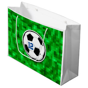 Grand Sac Cadeau Joueur de l'équipe de football Ball NUMBER Green G