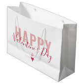 Grand Sac Cadeau Jour de la Saint Valentin rose moderne Script (Devant Angle)