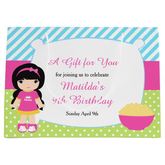 Grand Sac Cadeau Jour de l'anniversaire de la fête du bois de sciag (Devant)