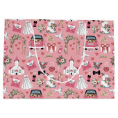 Grand Sac Cadeau Jour De Mariage En Rose (Dos)