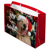 Grand Sac Cadeau Jour de Noël du chien d'or (Dos Angle)