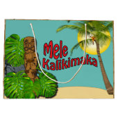 Grand Sac Cadeau Jour de Noël hawaïen de Tiki Mele Kalikimaka grand (Dos)