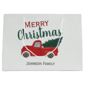 Grand Sac Cadeau Jour du camion rouge (Devant)