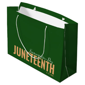 Grand Sac Cadeau Jour vert de l'émancipation moderne 19 juin 19