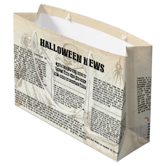 Grand Sac Cadeau Journal vintage d'Halloween (Dos Angle)