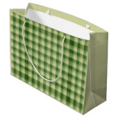 Grand Sac Cadeau Journée de la Saint Patrick à Plaid Vert (Dos Angle)