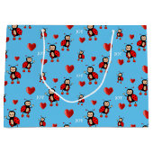 Grand Sac Cadeau Joy Text sur Bleu clair (Devant)