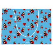 Grand Sac Cadeau Joy Text sur Bleu clair (Dos)