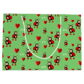 Grand Sac Cadeau Joy Texte sur le vert pâle (Dos)