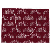 Grand Sac Cadeau Joyeuse calligraphie de Noël Rouge Blanc Festif Ch (Dos)