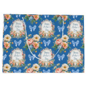 Grand Sac Cadeau Joyeuse fête des mères Cerulean Blue (Dos)